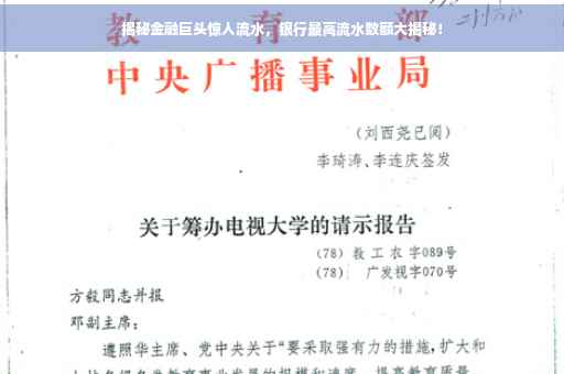 揭秘金融巨头惊人流水，银行最高流水数额大揭秘！