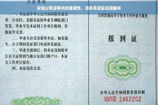 安保公司证明书的重要性、范本及实际应用解析