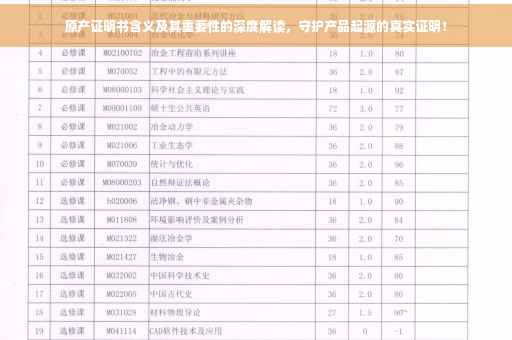 原产证明书含义及其重要性的深度解读，守护产品起源的真实证明！