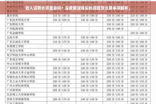 收入证明必须盖章吗？深度解读背后的原因及注意事项解析。