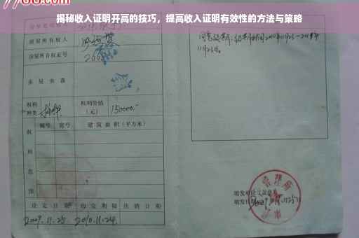 揭秘收入证明开高的技巧，提高收入证明有效性的方法与策略