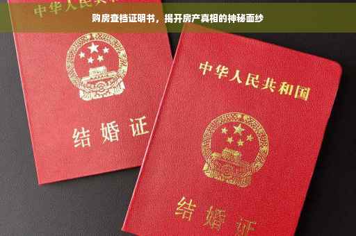 购房查档证明书，揭开房产真相的神秘面纱
