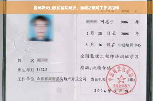 揭秘农夫山泉的成功秘诀，盈利之道与工作证探秘