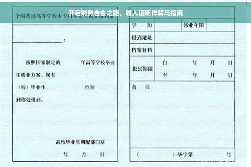 开启财务自由之路，收入证明详解与指南