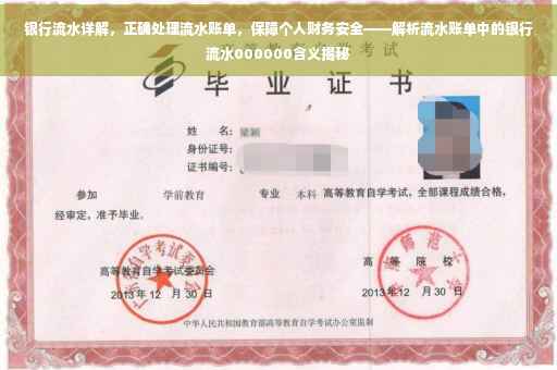 银行流水详解，正确处理流水账单，保障个人财务安全——解析流水账单中的银行流水000000含义揭秘