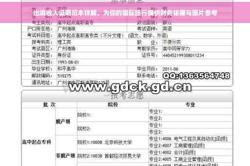 出境收入证明范本详解，为你的国际旅行提供财务依据与图片参考