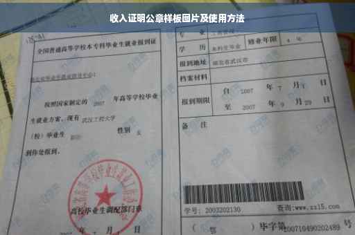 收入证明公章样板图片及使用方法