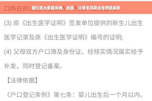 银行流水索取指南，流程、注意事项及法律界限解析