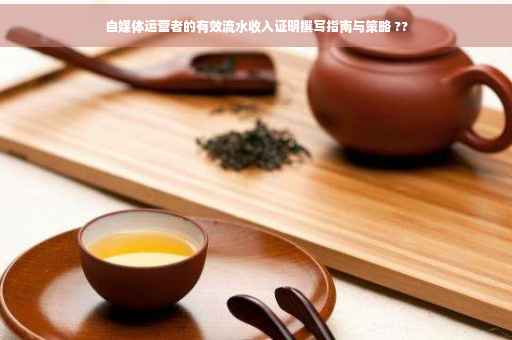 自媒体运营者的有效流水收入证明撰写指南与策略 ??