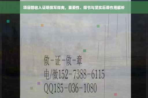 项目部收入证明撰写指南，重要性、细节与坚实后盾作用解析