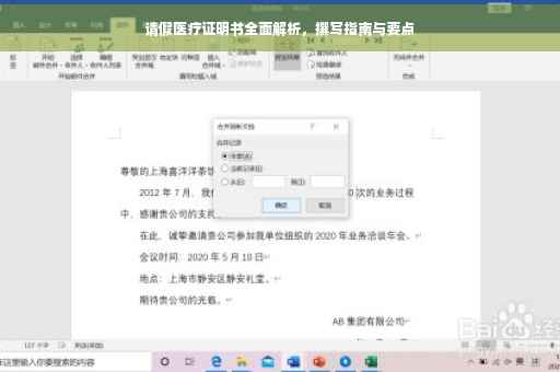 请假医疗证明书全面解析，撰写指南与要点