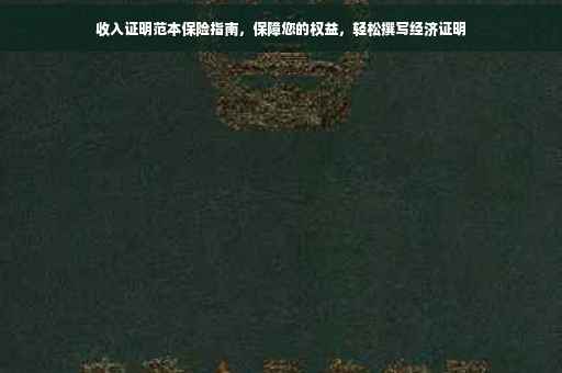 收入证明范本保险指南，保障您的权益，轻松撰写经济证明