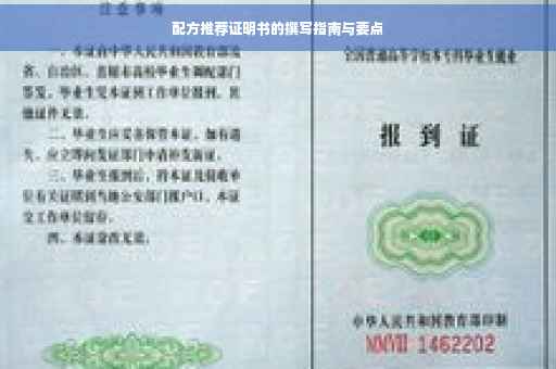 配方推荐证明书的撰写指南与要点