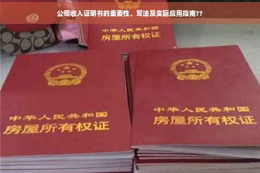 公司收入证明书的重要性、写法及实际应用指南??