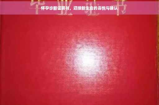 怀孕诊断证明书，迎接新生命的喜悦与确认
