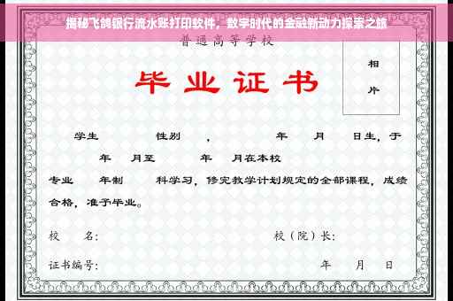揭秘飞鸽银行流水账打印软件，数字时代的金融新动力探索之旅