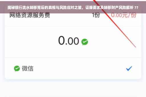 揭秘银行流水转移背后的真相与风险应对之策，证据要求及转移财产风险解析 ??