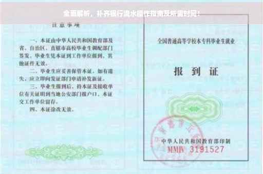 全面解析，补齐银行流水操作指南及所需时间！