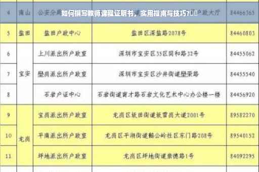 如何撰写教师课程证明书，实用指南与技巧?⚡️