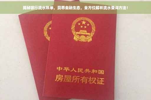 揭秘银行流水账单，洞悉金融生态，全方位解析流水查询方法！