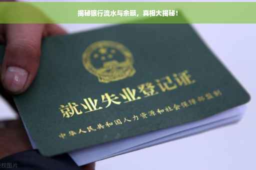 揭秘银行流水与余额，真相大揭秘！