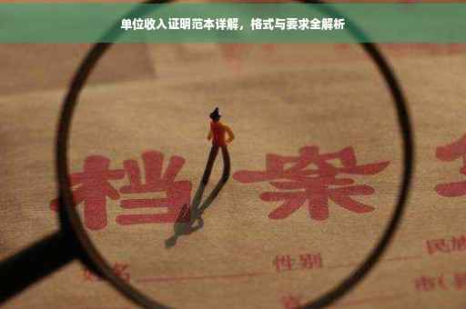 单位收入证明范本详解，格式与要求全解析