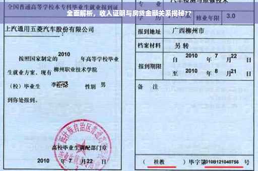 全面解析，收入证明与房贷金额关系揭秘??