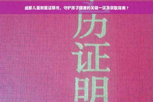 成都儿童就医证明书，守护孩子健康的关键一环及获取指南 ?