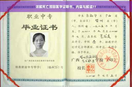 详解死亡原因医学证明书，内容与解读??