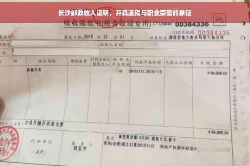 长沙邮政收入证明，开具流程与职业荣誉的象征