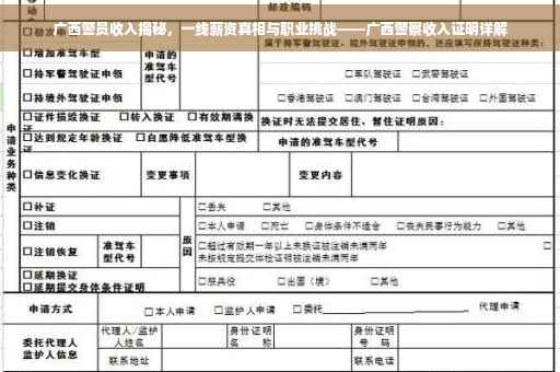 广西警员收入揭秘，一线薪资真相与职业挑战——广西警察收入证明详解