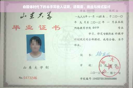 自媒体时代下的半手写收入证明，透明度、挑战与格式探讨