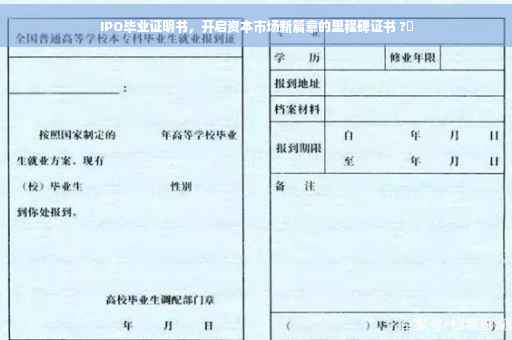 IPO毕业证明书，开启资本市场新篇章的里程碑证书 ?✨