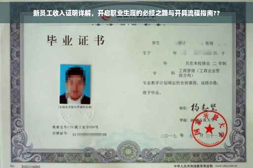 新员工收入证明详解，开启职业生涯的必经之路与开具流程指南??