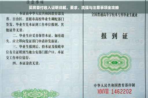 买房首付收入证明详解，要求、流程与注意事项全攻略