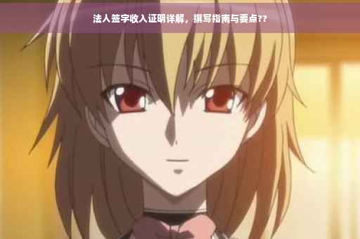 法人签字收入证明详解，撰写指南与要点??