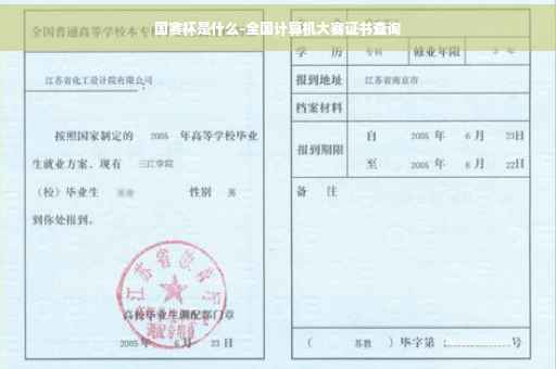 国赛杯是什么-全国计算机大赛证书查询