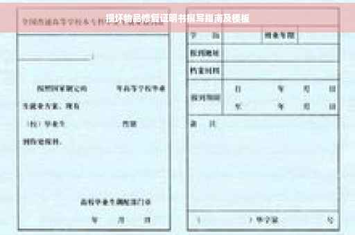 损坏物品修复证明书撰写指南及模板