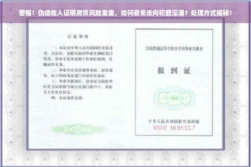 警惕！伪造收入证明房贷风险重重，如何避免走向犯罪深渊？处理方式揭秘！