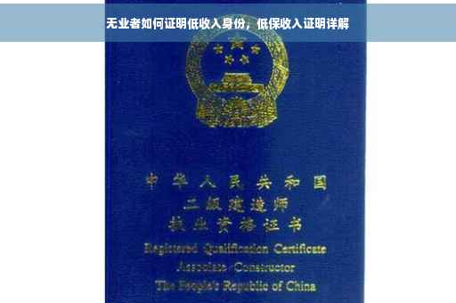 无业者如何证明低收入身份，低保收入证明详解