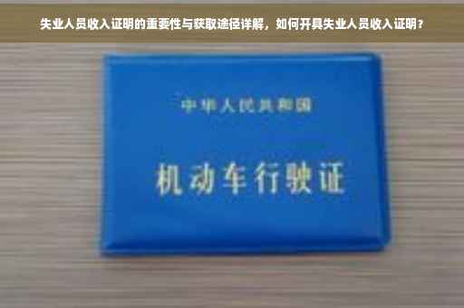 失业人员收入证明的重要性与获取途径详解，如何开具失业人员收入证明？