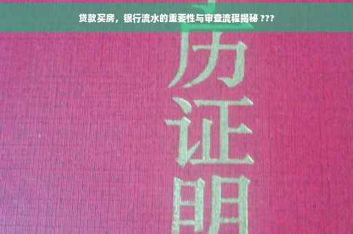 贷款买房，银行流水的重要性与审查流程揭秘 ???