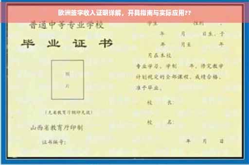 欧洲签字收入证明详解，开具指南与实际应用??