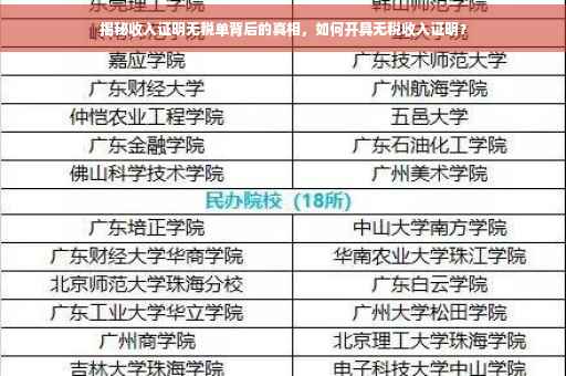 揭秘收入证明无税单背后的真相，如何开具无税收入证明？