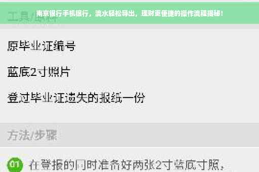 南京银行手机银行，流水轻松导出，理财更便捷的操作流程揭秘！