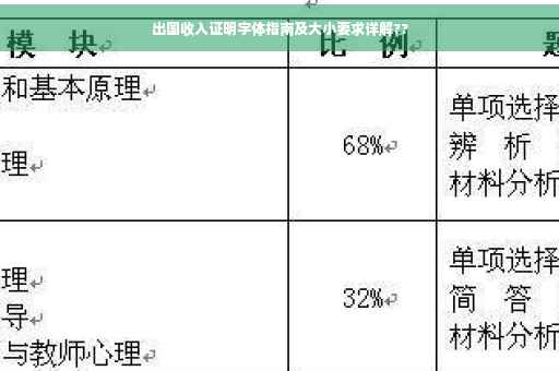出国收入证明字体指南及大小要求详解??