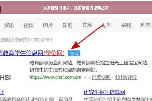 女友证明书图片，独家爱情的证明之花