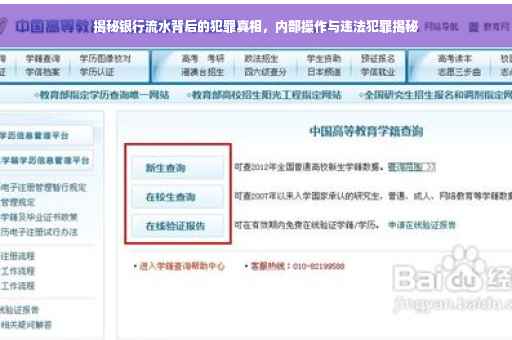 揭秘银行流水背后的犯罪真相，内部操作与违法犯罪揭秘
