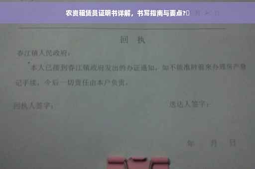 农资租赁员证明书详解，书写指南与要点?✨