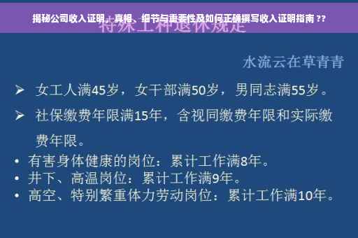 揭秘公司收入证明，真相、细节与重要性及如何正确撰写收入证明指南 ??